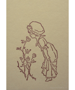 Eco-Postcard Kind mit Rose