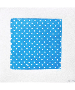 Linoldruck Karte Blau Punkt