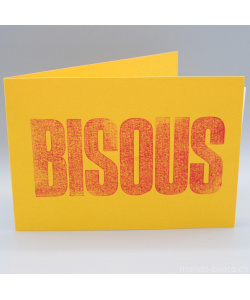 Letterpress Karte Bisous
