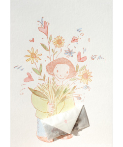 letterpresskarte Blumengruss mit Blumensamen