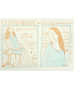 Letterpress Karte Körperübungen
