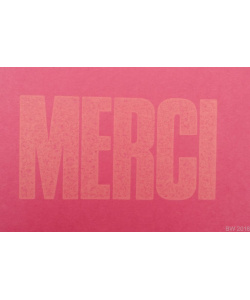 Postkarte Merci Letterpress