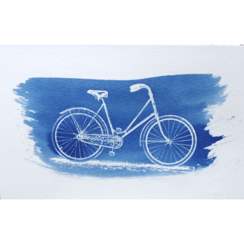 Cyanotypie Karte Velo