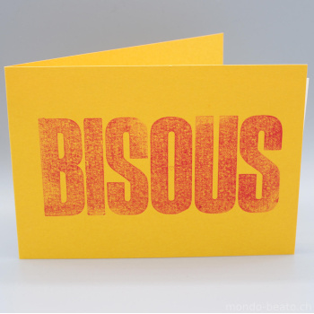 Letterpress Karte Bisous