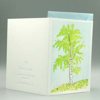 Letterpress Karte Birke