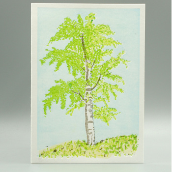 Letterpress Karte Birke