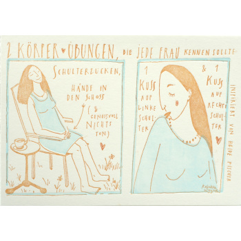 Letterpress Karte Körperübungen