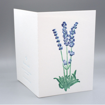 Letterpress Karte Lavendel