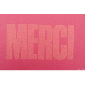 Postkarte Merci Letterpress
